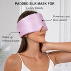 100% Mulberry Silk Sleep Mask for Women & Men Beauty Sleep, Adjustable - Image 3
