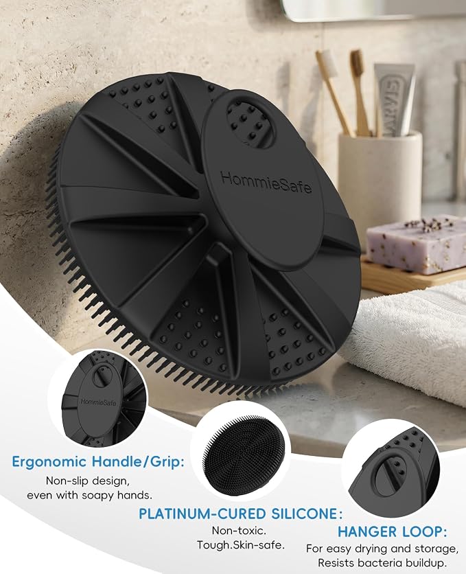 Soft Silicone Shower Brush Body Wash Bath Exfoliating Skin Massage Scrubber - Image 5