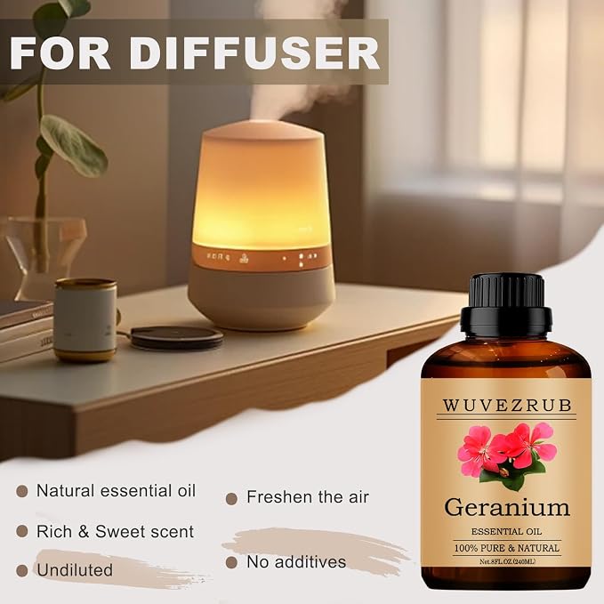 Geranium Essential Oils, 240ML Pure and Natural Essential Oil - Image 5
