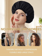 Years calm Shower Caps for Women Reusable Waterproof, Double Layer Waterproof - Image 7