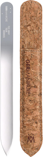 GERMANIKURE Glass Nail File in Cork Sleeve by GERMANIKURE