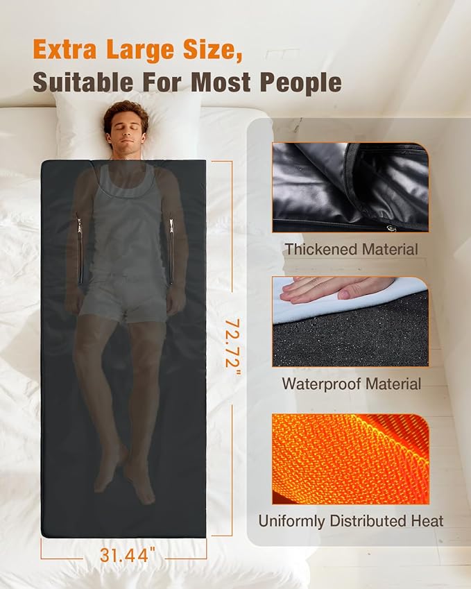 Portable Sauna Blanket for Home, Full Body Heating Wrap for Relaxation and Detox - Image 9