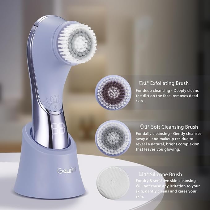 Facial Cleansing Brush Face Scrubber Exfoliator Rechargeable IPX7 Waterproof - Image 3