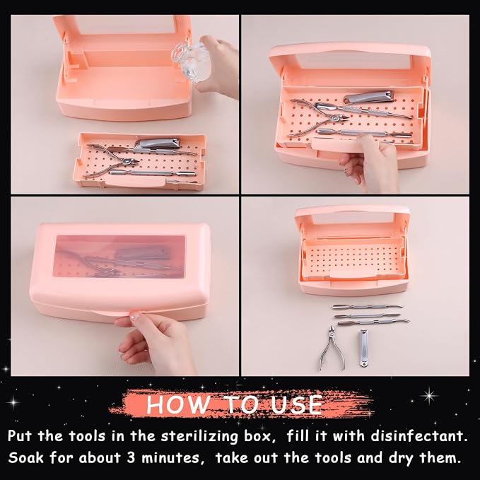 Nail Tool Sterilizer Box Plastic Disinfectant Container - Image 4