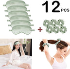 12Pcs Silk Sleep Masks Satin Eye Mask Silky Eyes Cover Blindfold Eyeshade Hair - Image 4