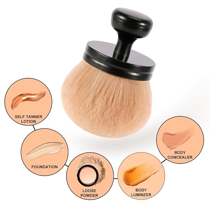 UNIMEIX 3 Inch Sunscreen Applicator Self Tanner Brush Body Makeup Kabuki Blend - Image 2