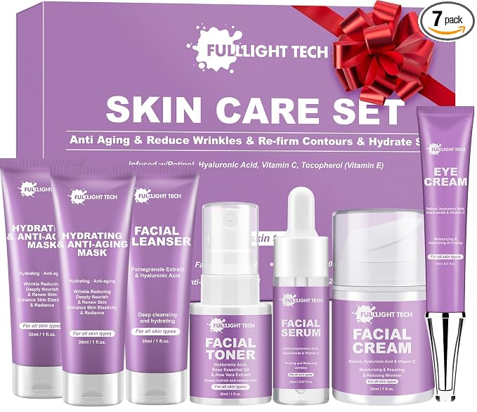 Skin Care Set, Firm Skin Care Kit, Women Skincare Gift Set W/ Facial Mask by FULLLIGHTTECH
