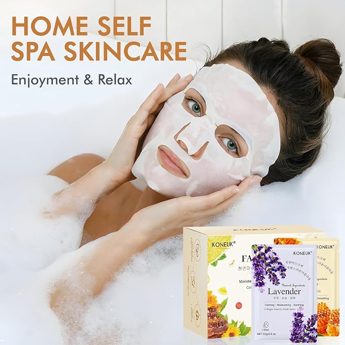 KONEUK 60 Pack Collagen Essence Face Masks Skincare - Image 7