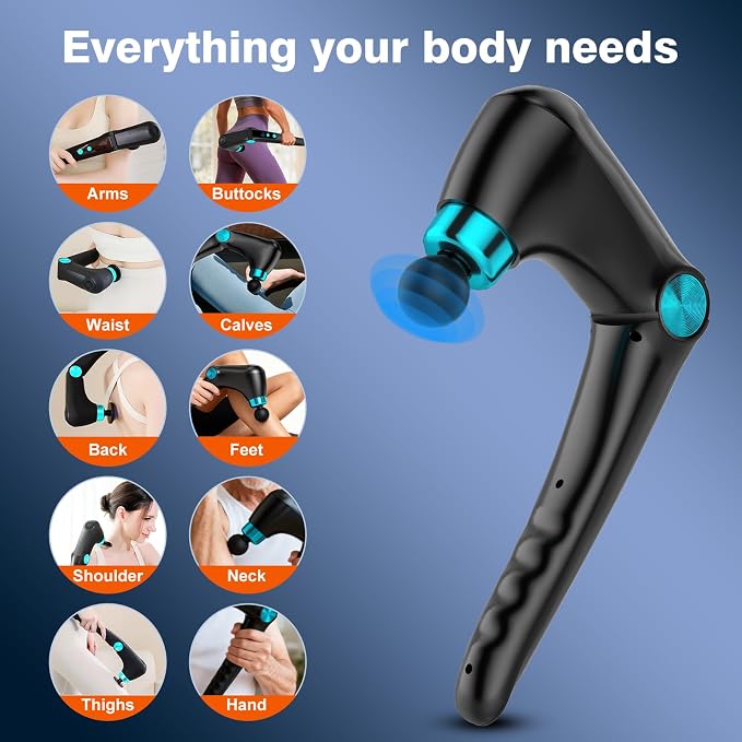 Back Massager with Heat & Cold Therapy, Foldable Deep Tissue Massage Gun - Image 8