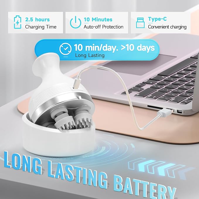 Electric Scalp Massager, Cordless Hair Scalp Massager Portable Head Scratching - Image 2