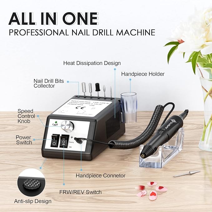Professional Electric Nail Drill Machine Nail File Drill Set Kit - Image 2