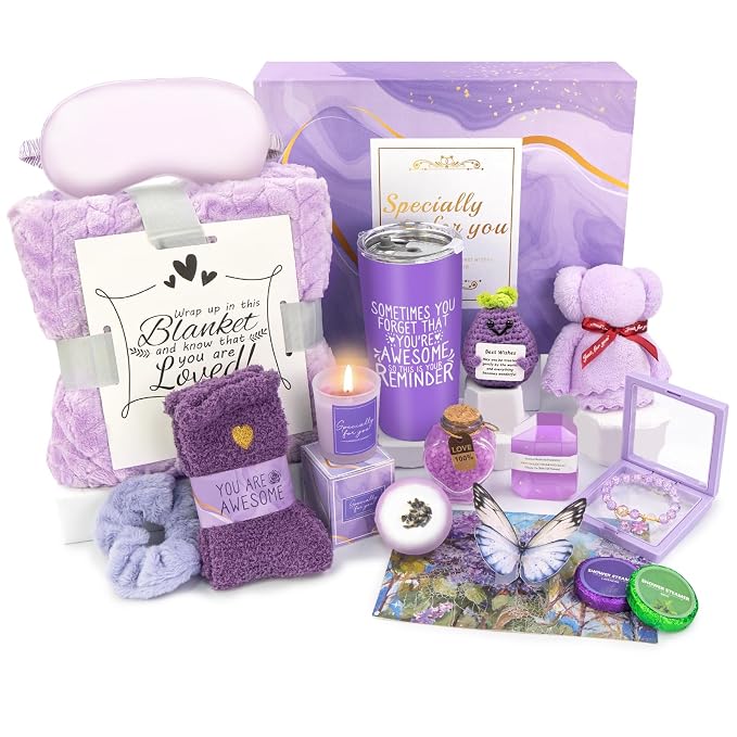 Spa Gifts for Women, Lavender 16 Pcs Valentines Day Gifts for Her Girlfriend by BetemArtWorld