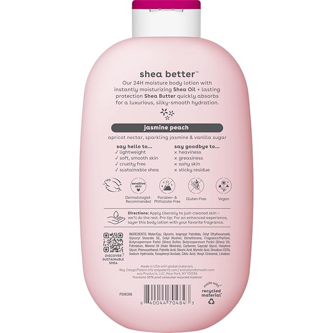 eos Shea Better Body Lotion Jasmine Peach, 24-Hour Moisture Skin Care, - Image 11