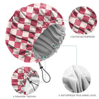 2 PCS Shower Cap Waterproof Double Layer Elastic Adjustable Reusable Hair Bath - Image 3