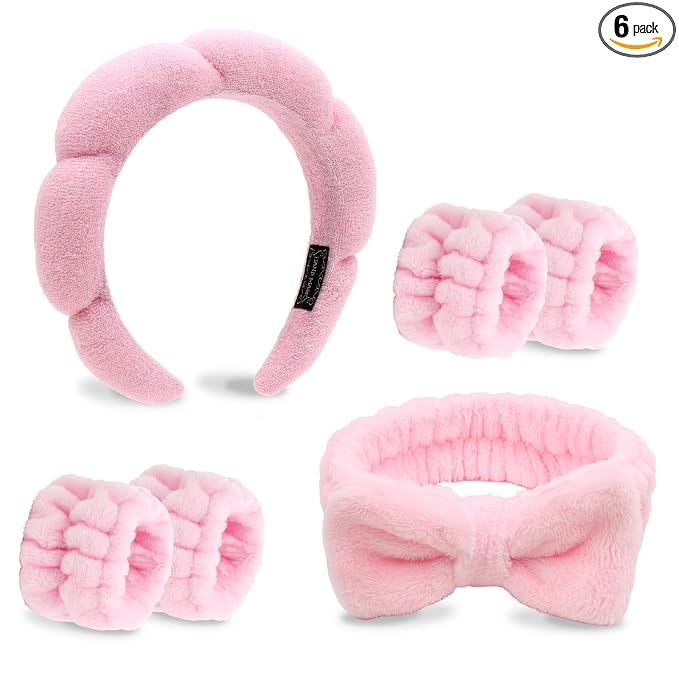 Pink Spa Headband and Wristband Set by TIOSRU