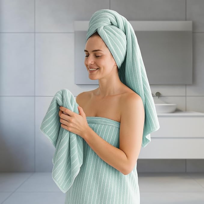 REDKISS Ultra Soft Bath Towels Set of 6 Large 35"x70" | 100% Microfiber - Image 7