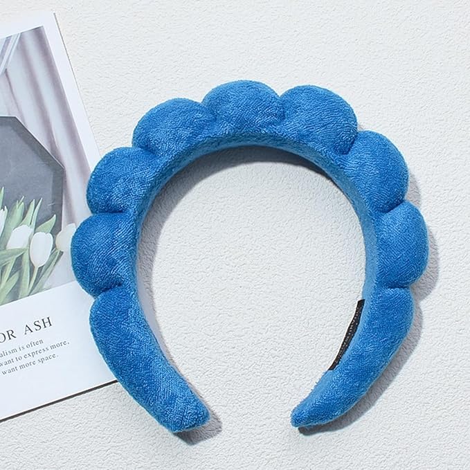 Spa Headbands for Washing Face Soft Puffy Bubble Headbands Wristband for Women - Image 3