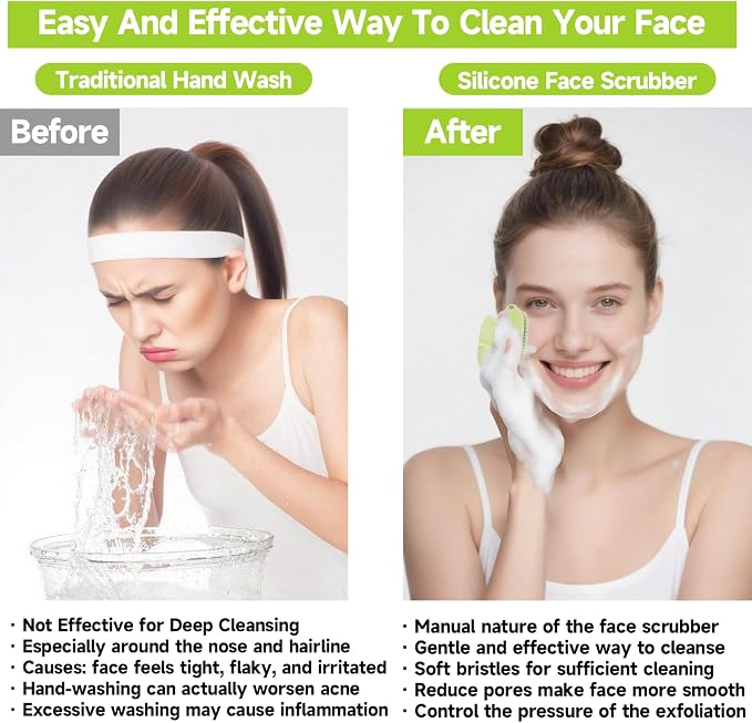 2 PCS Face Scrubber, Soft Silicone Face Exfoliator - Image 5