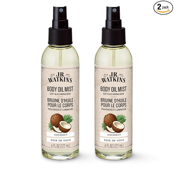 J.R. Watkins Naturally Hydrating Body Oil Mist, 6 fl oz, 2 Pack by JRWatkins