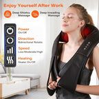 Neck Massager with Heat, Back Massager Deep Tissue, Electric 3D Kneading - Image 4