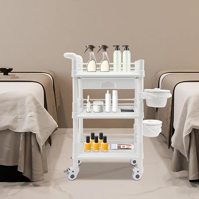 Salon Storage Cart, 3 Tier Rolling Beauty Organizer - Image 9