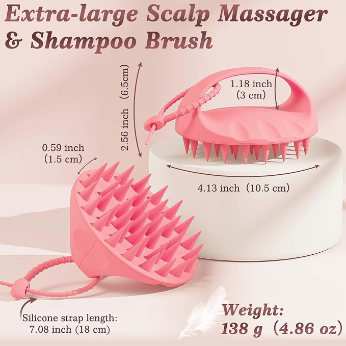Manmihealth Silicone Back Scrubber & Soft Bath Glove, Silicone Scalp Massager - Image 2