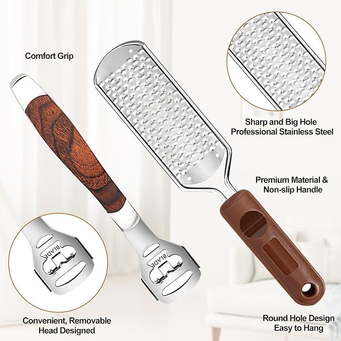 53pcs Foot File Callus Remover, Stainless Steel Large Foot Rasp Foot Scrubber & - Image 3