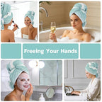SUNLAND Microfiber Hair Towels Anti Frizz Hair Drying Towel Super Absorbent - Image 7