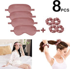 Satin Eye Mask 8Pcs Silk Sleep Masks Silky Blindfold Eyeshade Blackout Eyes - Image 2