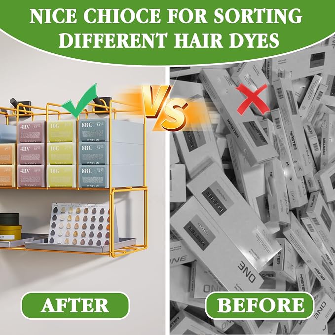 2 Pack Hair Color Organizer Hair Color Display Rack Wall Mounted Dye Storage - Image 3