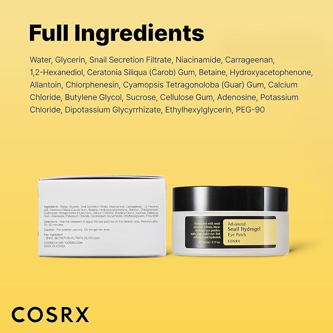 COSRX Advanced Snail Hydrogel Eye Patch, Gel Serum Mask, Puffy Under Eye - Image 8