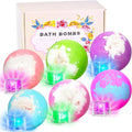 Light Up Bath Bombs with Surprise Inside, 4.23 oz XL Natural Gift Set 6 with by SHARLOVY