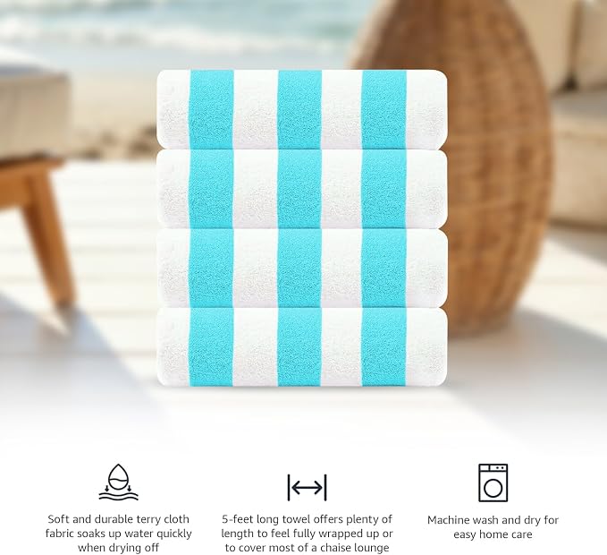 CASA COPENHAGEN Cabana Beach Towel Designed in Denmark Rough and Tough - Image 4