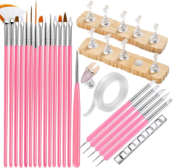 Nail Stand For Press On With Nail Art Brushes Nail Holder For Painting Practice by Unknown