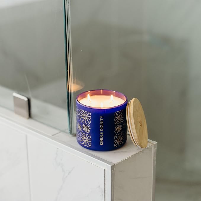 Calyan Wax Co. Indigo & Yuzu 3 Wick Scented Candle - Image 8