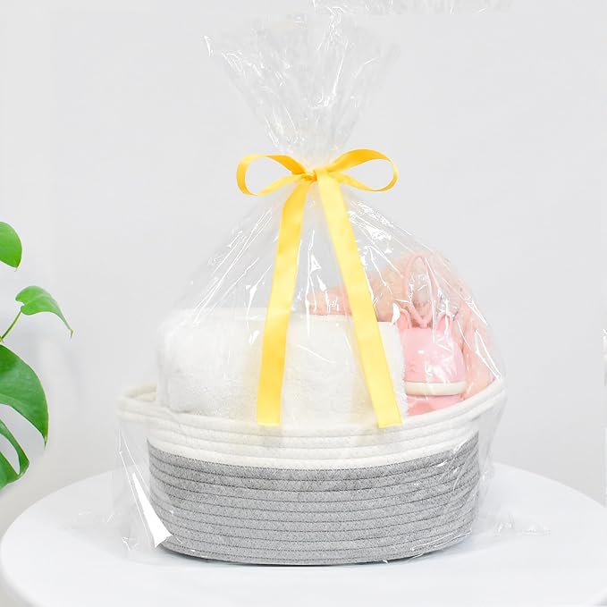 ABenkle Small Basket with Handles, Boho Decorative Rope Woven Dog Cat Toy - Image 4