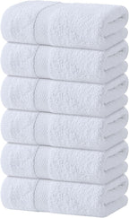 White Hand Towels Set for Bathroom, 6 Pack by WhiteClassic