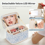 OCHEAL Makeup Bag With LED Mirror, Travel Makeup Bag With 3 Color Setting Light - Image 2