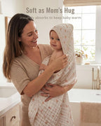 Blissful Diary Muslin Baby Hooded Towel 2 Pack, Soft & Absorbent Bath Towel - Image 4