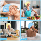 WSICSE 2 Packs Large Shower Cap, Waterproof Reusable Shower Cap Double Layers - Image 6