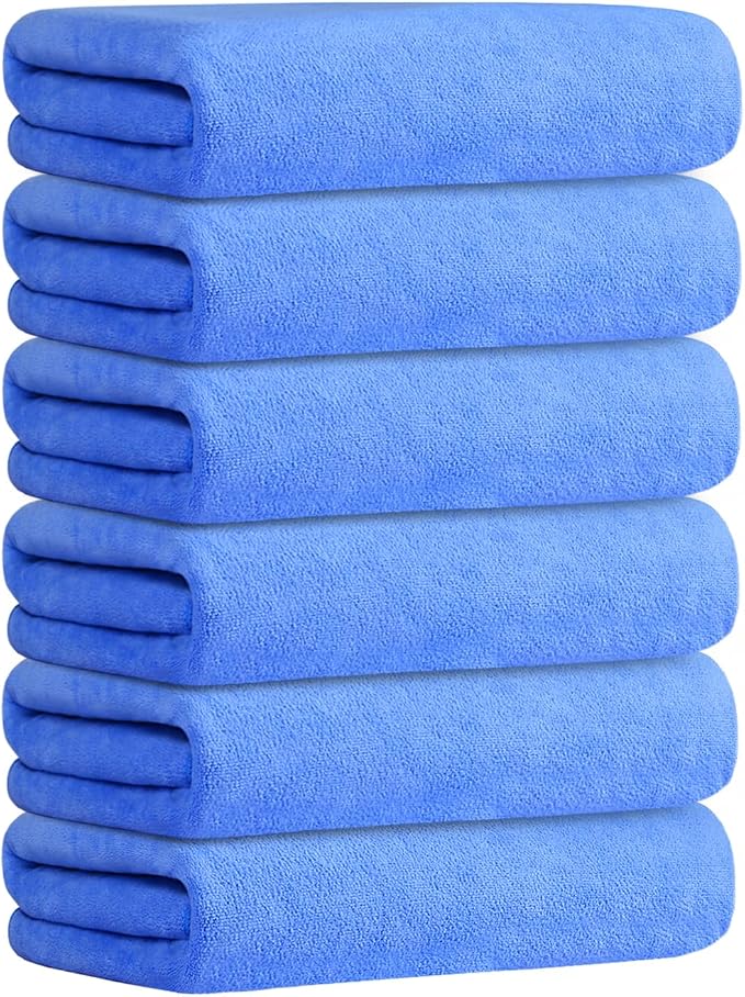 JML Bath Towel, Microfiber Bathroom Towels Set 6 Pack 30" x 60" by JML