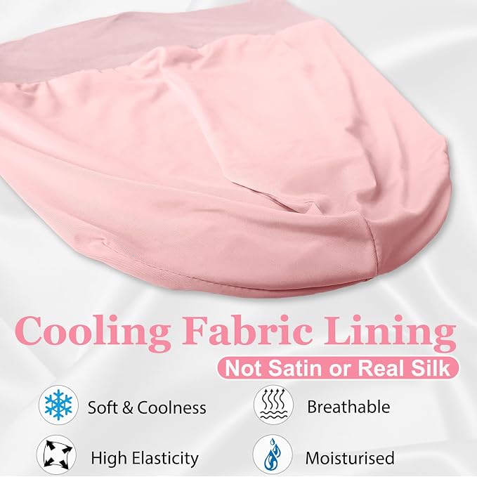 Sleep Cap Bonnet for Sleeping Black Women, Adjustable Cooling Ice Silk Lined - Image 3