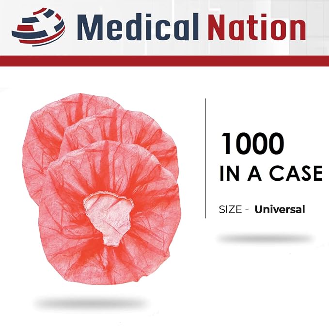 Medical Nation 21" Disposable Bouffant Caps | CASE of 1000, Non-Pleated Head - Image 2