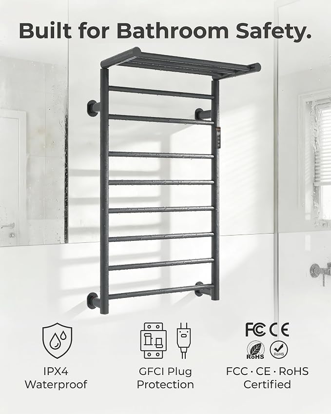 Foldable Heated Towel Rack, Dual-Zone Electric Towel Warmer Rack - Image 5