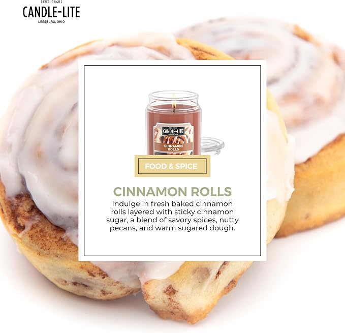 Candle-lite Fall Scented Candles, Cinnamon Rolls, 18 oz Jar, Proudly Poured in - Image 5
