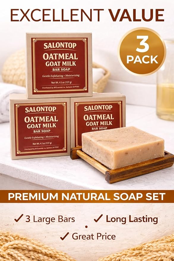Oatmeal Goat Milk Soap Bars 3 Pack 4.25oz Each - Image 4