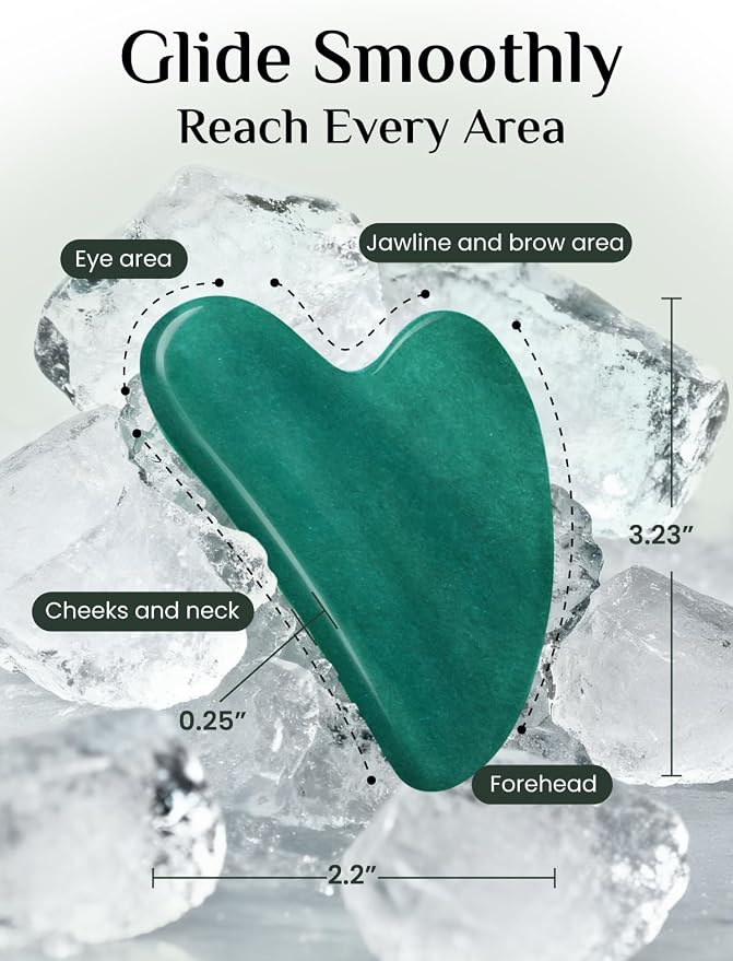 Rena Chris Gua Sha Facial Tools: Jade Stone Guasha Tool - Image 2