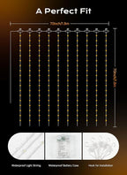 Brightown 180 LED Shower Curtain Lights, 70 Inch Warm White Fairy Lights - Image 2