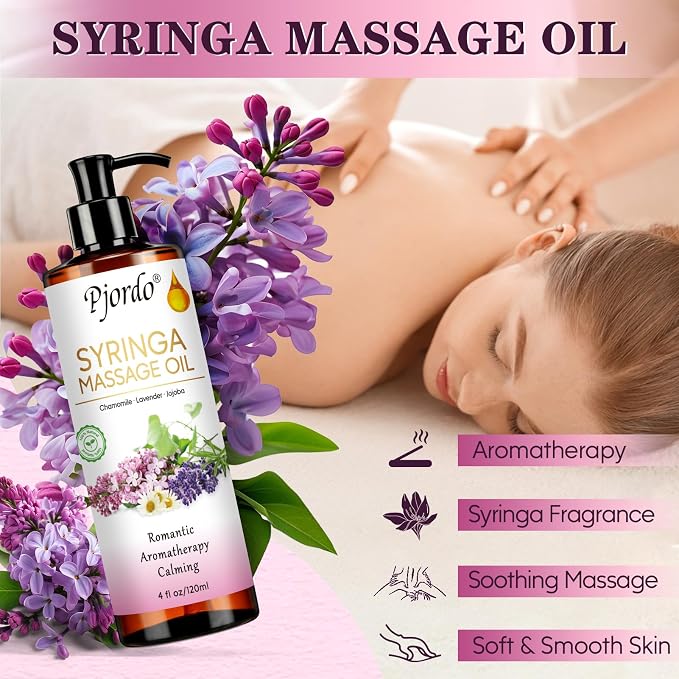 Pjordo 2 Pack Massage Oil for Massage Therapy, Lilac Oil, Lavender Massage Oil - Image 5