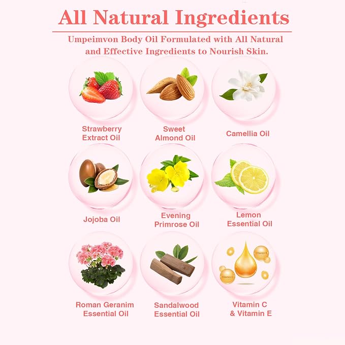 2 Pack 3.38 fl.oz Strawberry Body Oil after Shower, Vitamin C & E Gua Sha Body - Image 7